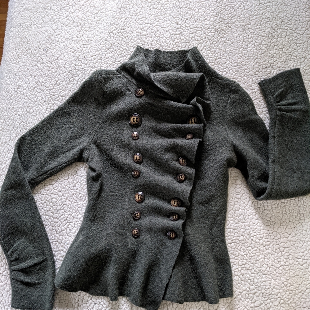 Gro Abrahamsson Anthropologie green wool sweater